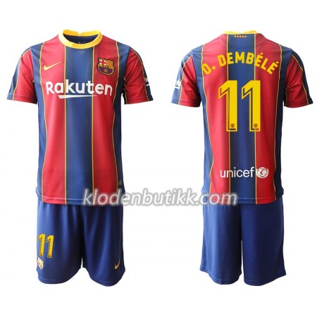 FC Barcelona Ousmane Dembele 11 Barn Hjemmedraktsett 2020-2021 Kortermet (+ Korte bukser)